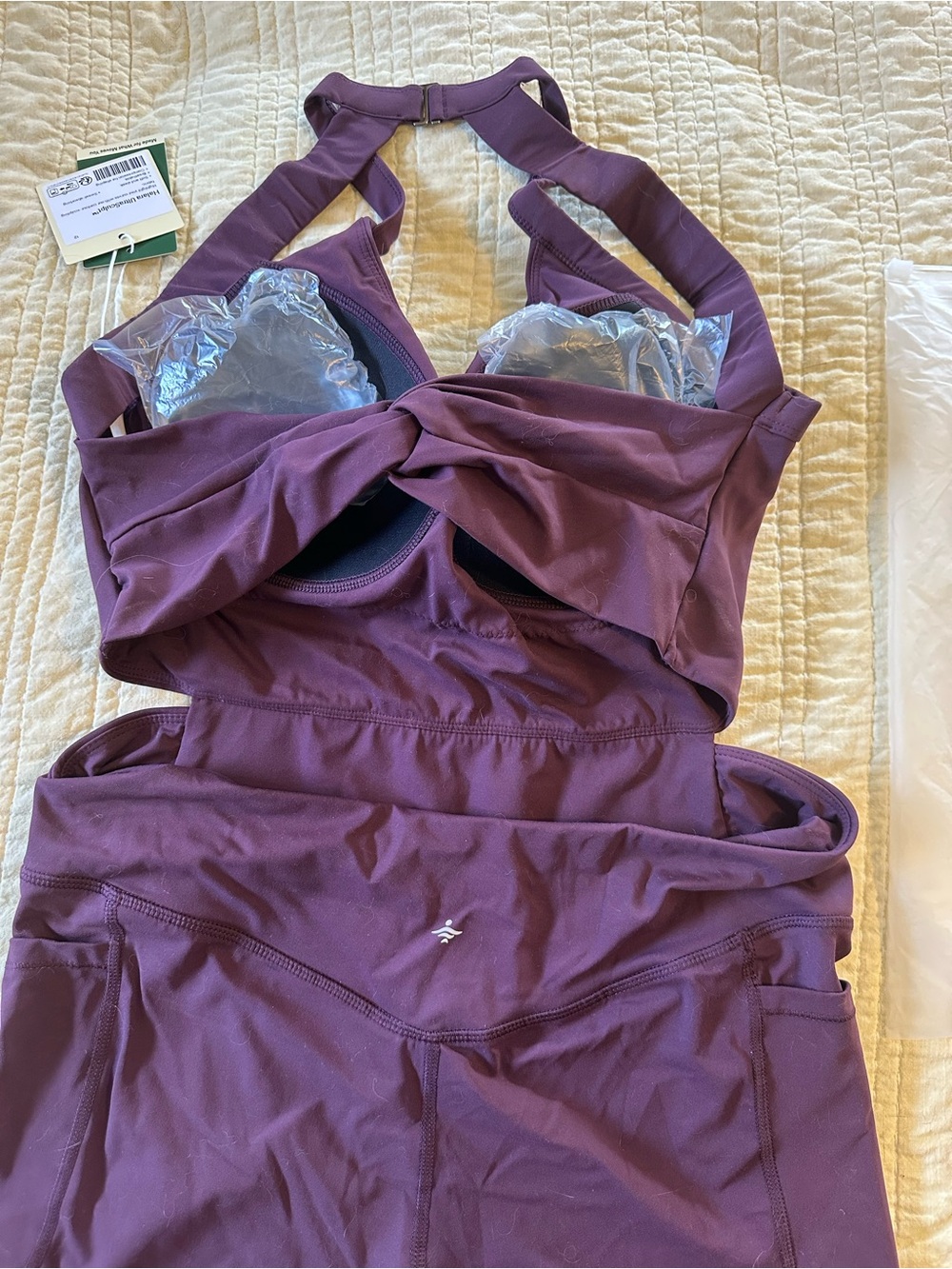 Halara Women's Purple Ultra Scupt  Athletic One-Piece Large Tall NWT - Picture 3 of 10